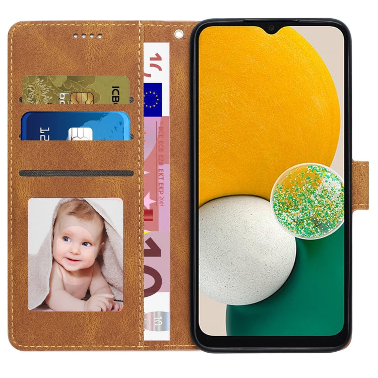 For Samsung Galaxy A14 5G Fantasy Classic Skin-feel Calfskin Texture PU Phone Case