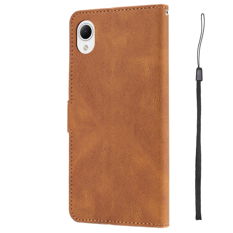 For Samsung Galaxy A23e/A22e/A23S/A23 5G Japan Fantasy Classic Skin-feel Calfskin Texture PU Phone Case