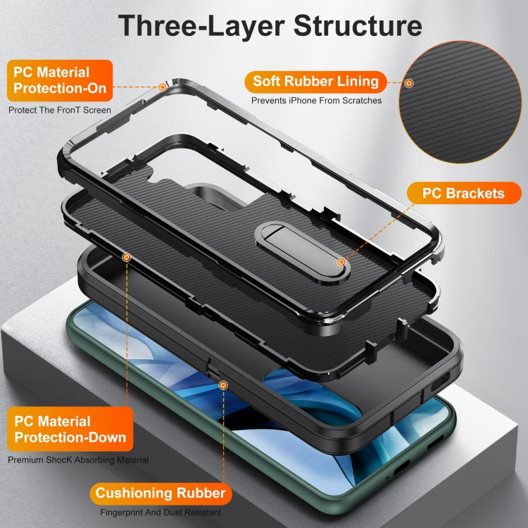 For Samsung Galaxy S23 5G 3 in 1 Rugged Holder Phone Case