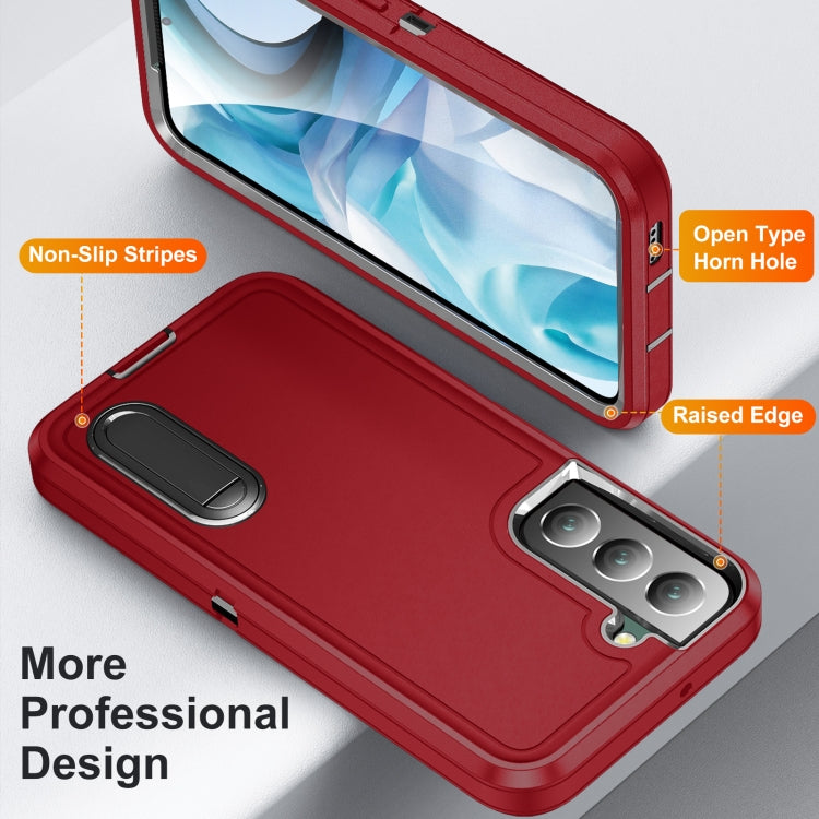 For Samsung Galaxy S23 5G 3 in 1 Rugged Holder Phone Case