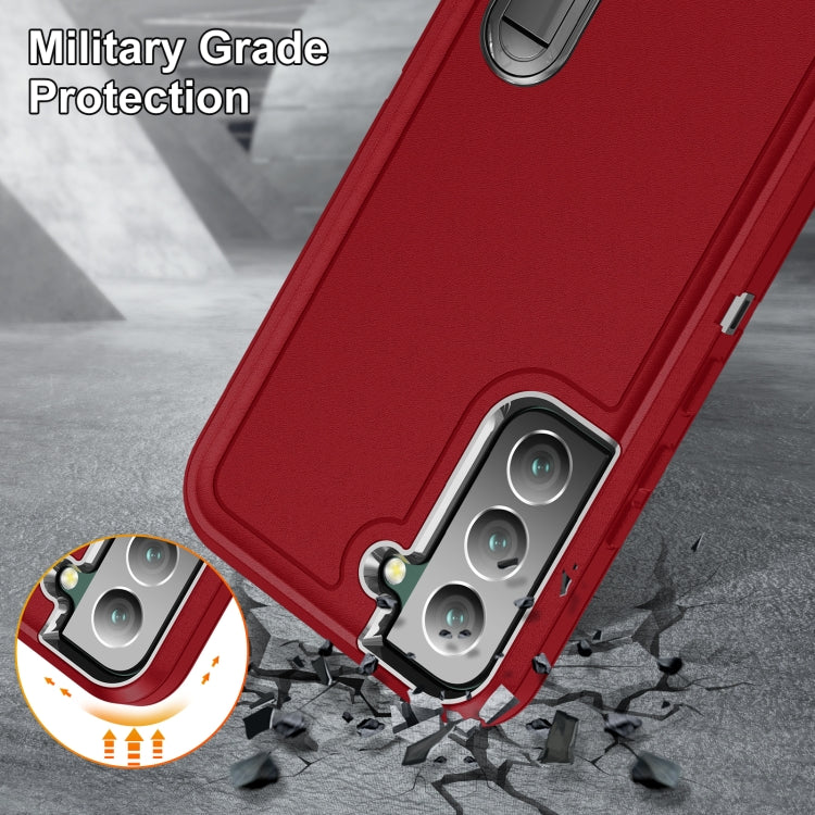For Samsung Galaxy S23 5G 3 in 1 Rugged Holder Phone Case