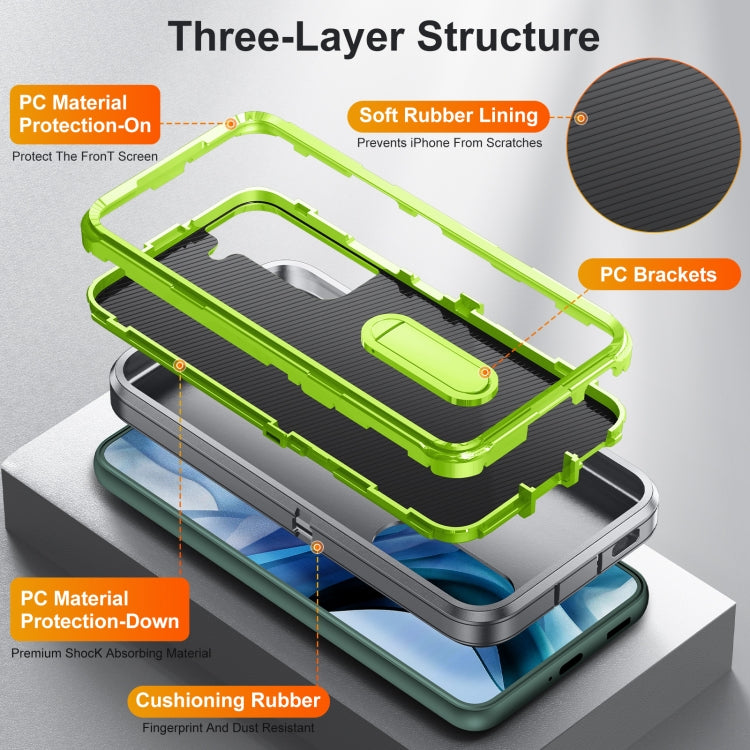 For Samsung Galaxy S23 5G 3 in 1 Rugged Holder Phone Case