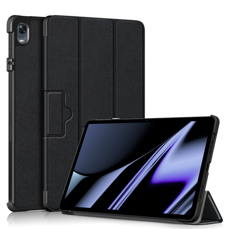 For OPPO Pad 11 inch 3-folding Magnetic Buckle Custer Texture Leather Tablet Case
