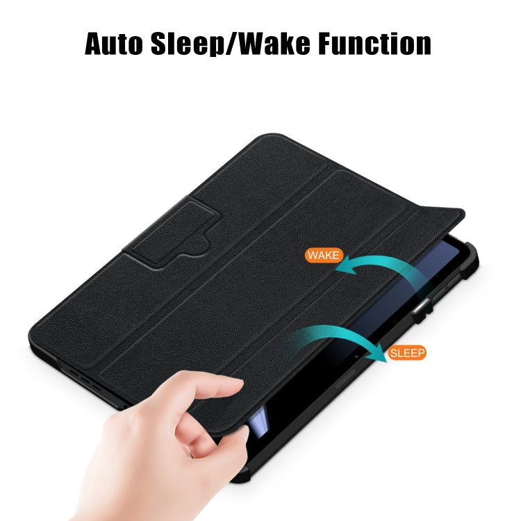 For OPPO Pad 11 inch 3-folding Magnetic Buckle Custer Texture Leather Tablet Case