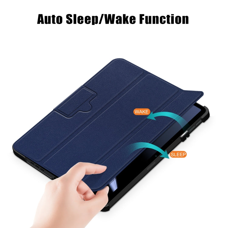 For OPPO Pad 11 inch 3-folding Magnetic Buckle Custer Texture Leather Tablet Case