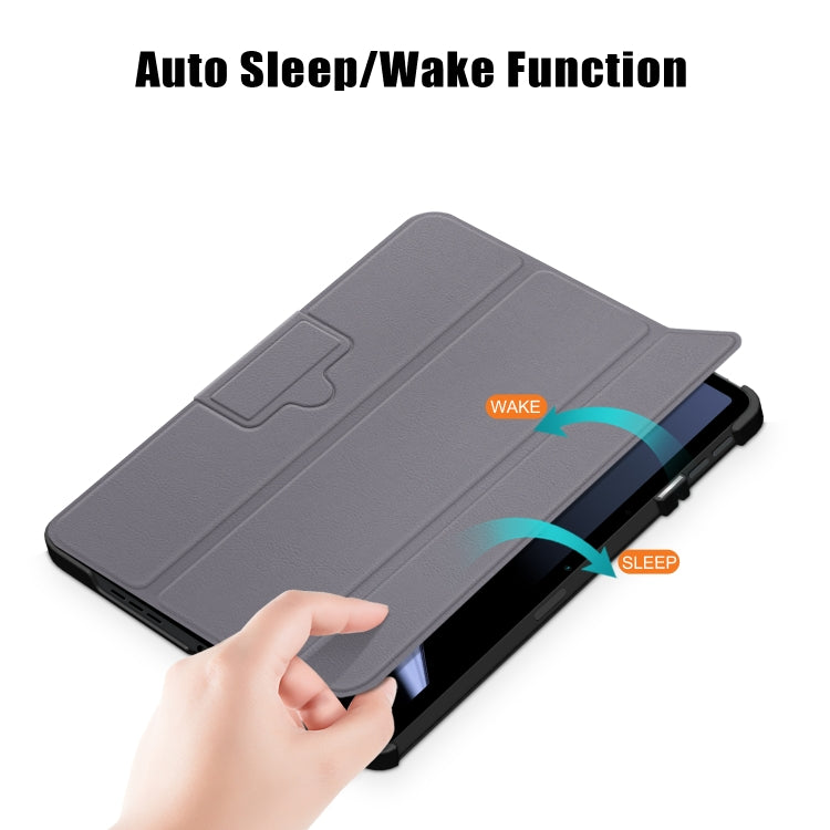 For OPPO Pad 11 inch 3-folding Magnetic Buckle Custer Texture Leather Tablet Case