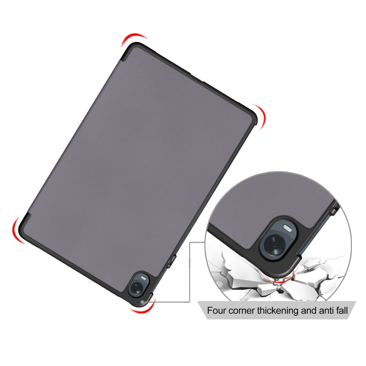 For OPPO Pad 11 inch 3-folding Magnetic Buckle Custer Texture Leather Tablet Case