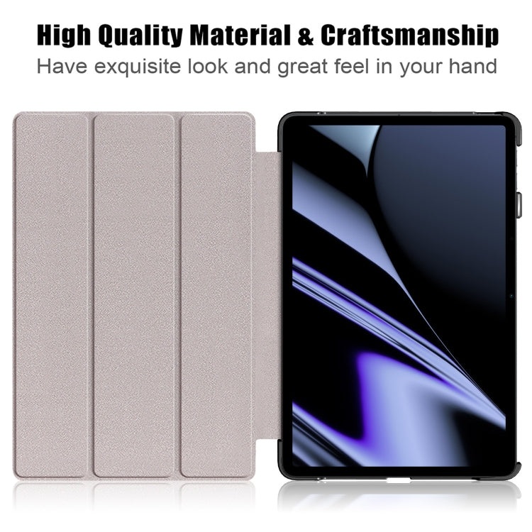 For OPPO Pad 11 inch 3-folding Magnetic Buckle Custer Texture Leather Tablet Case