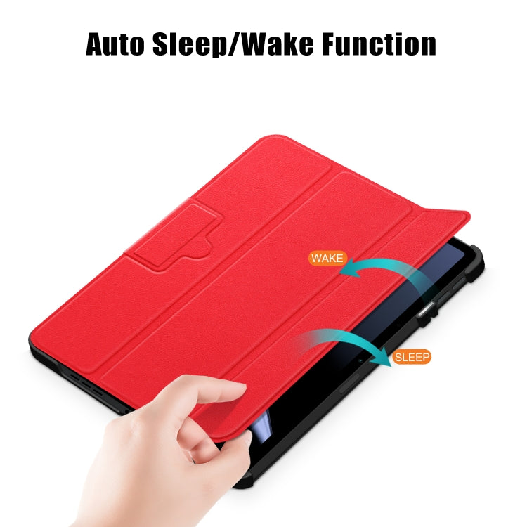 For OPPO Pad 11 inch 3-folding Magnetic Buckle Custer Texture Leather Tablet Case