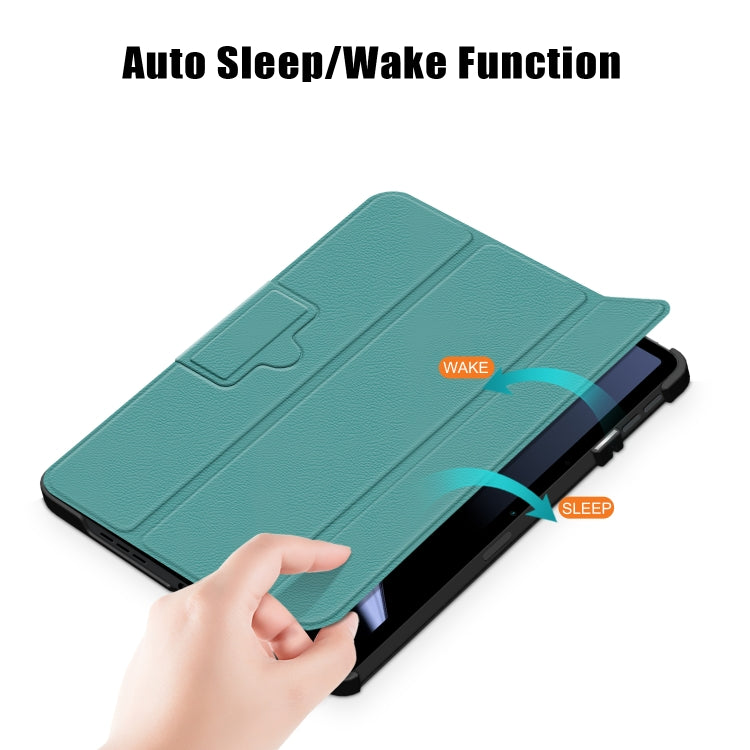 For OPPO Pad 11 inch 3-folding Magnetic Buckle Custer Texture Leather Tablet Case