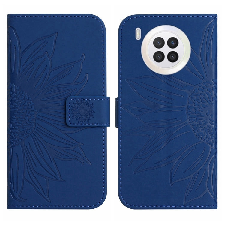 For Honor 50 Lite Skin Feel Sun Flower Pattern Flip Leather Phone Case with Lanyard