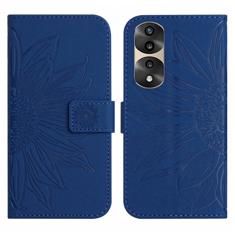 For Honor 70 Pro+ Skin Feel Sun Flower Pattern Flip Leather Phone Case with Lanyard