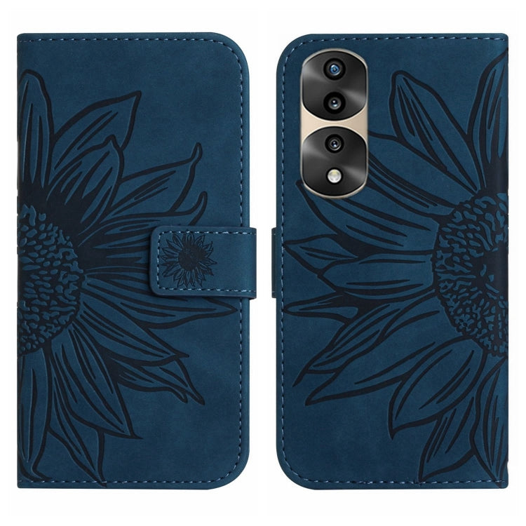 For Honor 70 Pro+ Skin Feel Sun Flower Pattern Flip Leather Phone Case with Lanyard