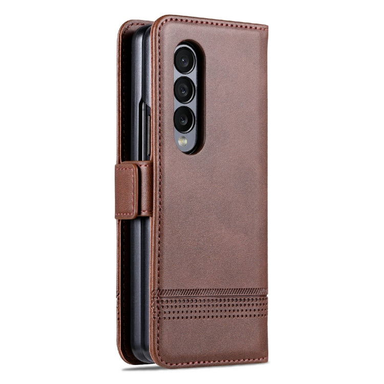 For Samsung Galaxy Z Fold3 5G AZNS Magnetic Calf Texture Horizontal Flip Leather Phone Case