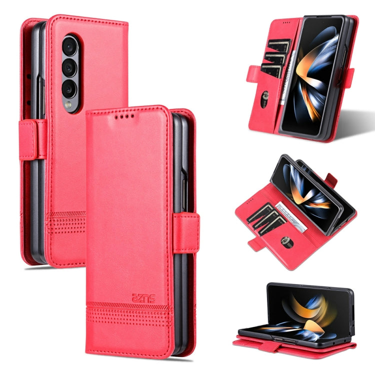 For Samsung Galaxy Z Fold4 AZNS Magnetic Calf Texture Horizontal Flip Leather Phone Case