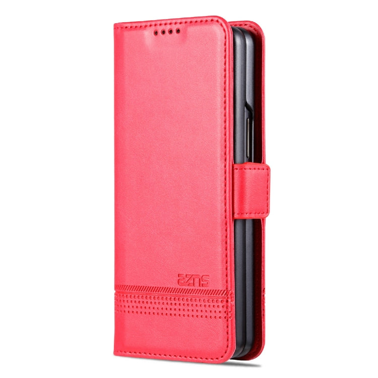 For Samsung Galaxy Z Fold4 AZNS Magnetic Calf Texture Horizontal Flip Leather Phone Case