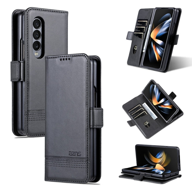 For Samsung Galaxy Z Fold4 AZNS Magnetic Calf Texture Horizontal Flip Leather Phone Case
