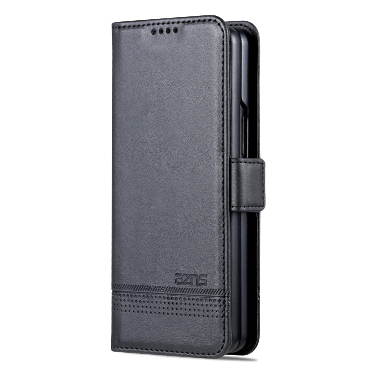 For Samsung Galaxy Z Fold4 AZNS Magnetic Calf Texture Horizontal Flip Leather Phone Case