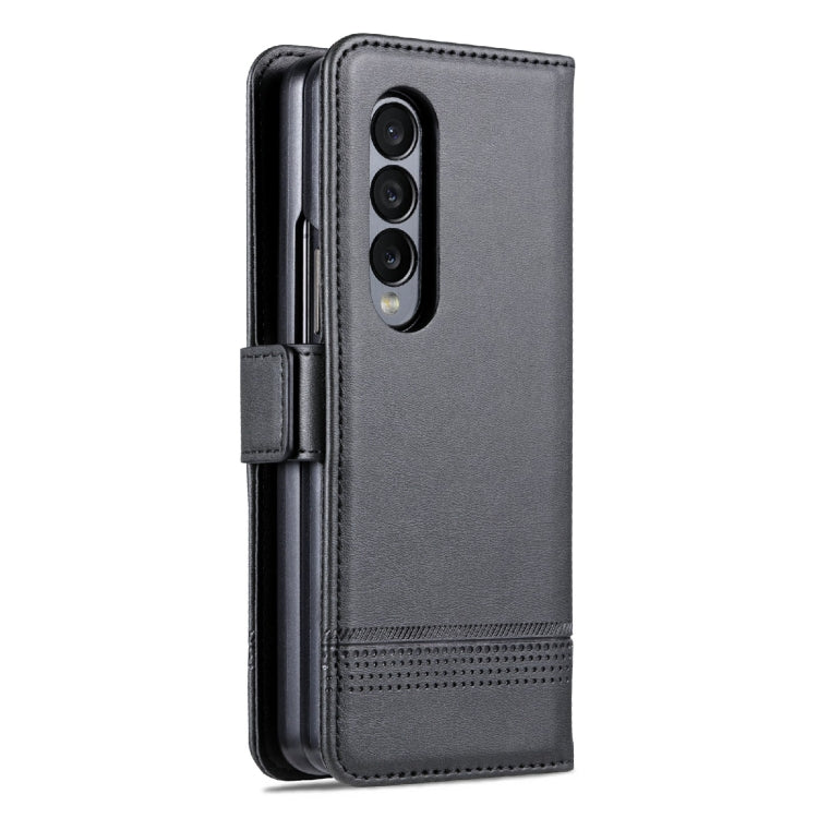 For Samsung Galaxy Z Fold4 AZNS Magnetic Calf Texture Horizontal Flip Leather Phone Case
