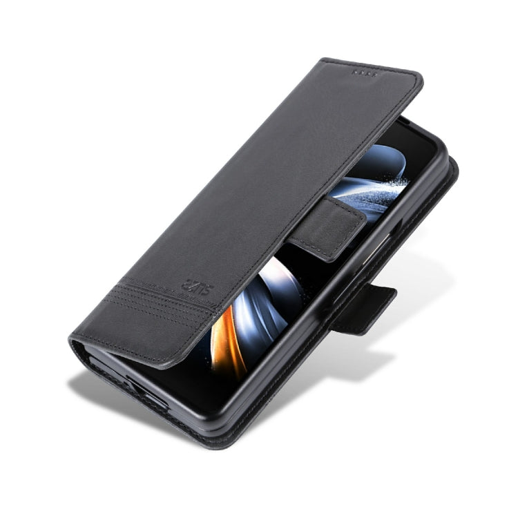 For Samsung Galaxy Z Fold4 AZNS Magnetic Calf Texture Horizontal Flip Leather Phone Case