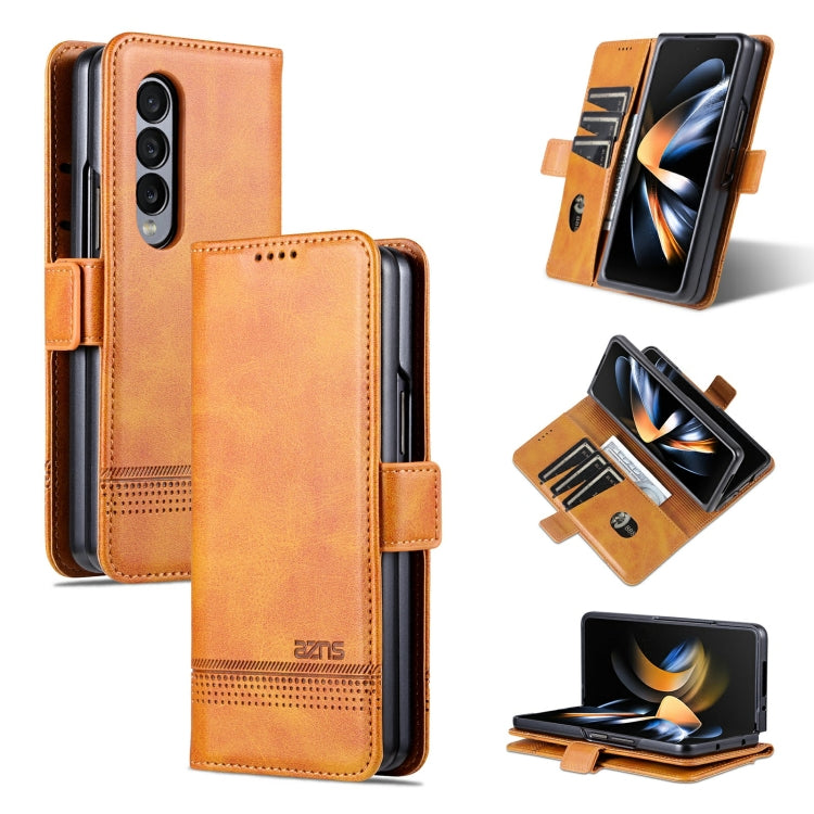 For Samsung Galaxy Z Fold4 AZNS Magnetic Calf Texture Horizontal Flip Leather Phone Case