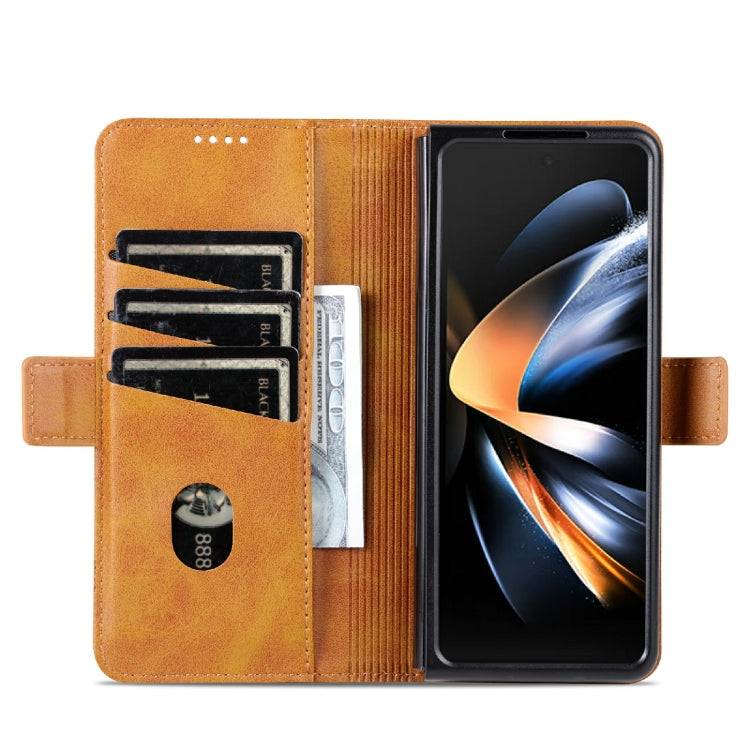 For Samsung Galaxy Z Fold4 AZNS Magnetic Calf Texture Horizontal Flip Leather Phone Case
