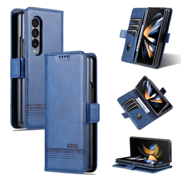 For Samsung Galaxy Z Fold4 AZNS Magnetic Calf Texture Horizontal Flip Leather Phone Case