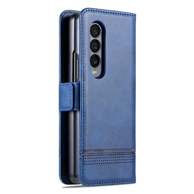 For Samsung Galaxy Z Fold4 AZNS Magnetic Calf Texture Horizontal Flip Leather Phone Case