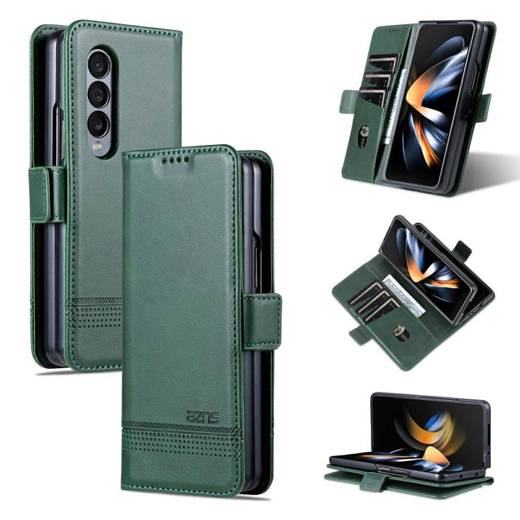 For Samsung Galaxy Z Fold4 AZNS Magnetic Calf Texture Horizontal Flip Leather Phone Case