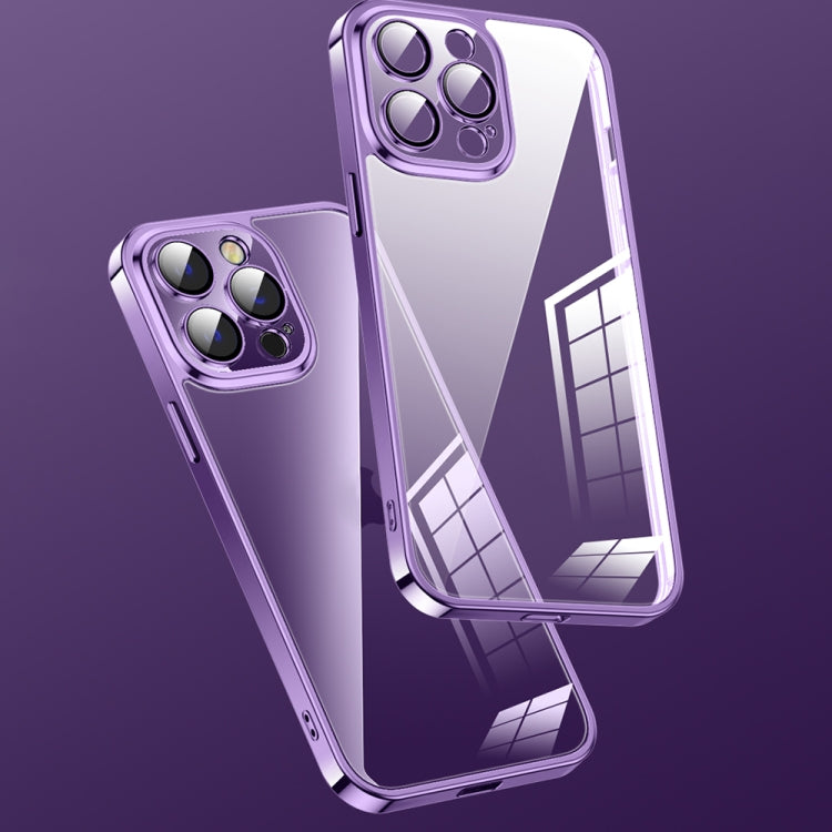 For iPhone 13 Pro Electroplating Glass Phone Case with Lens Film