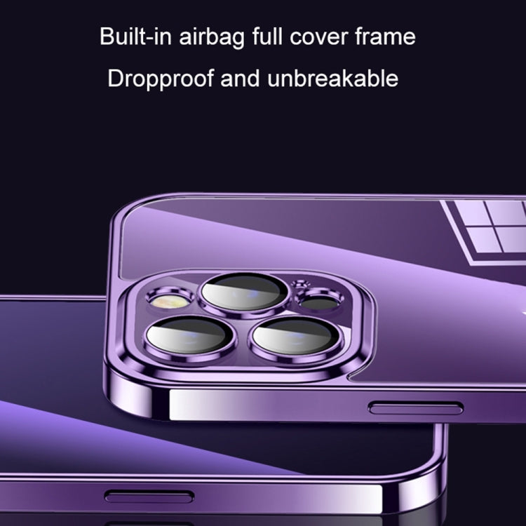 For iPhone 13 Pro Electroplating Glass Phone Case with Lens Film