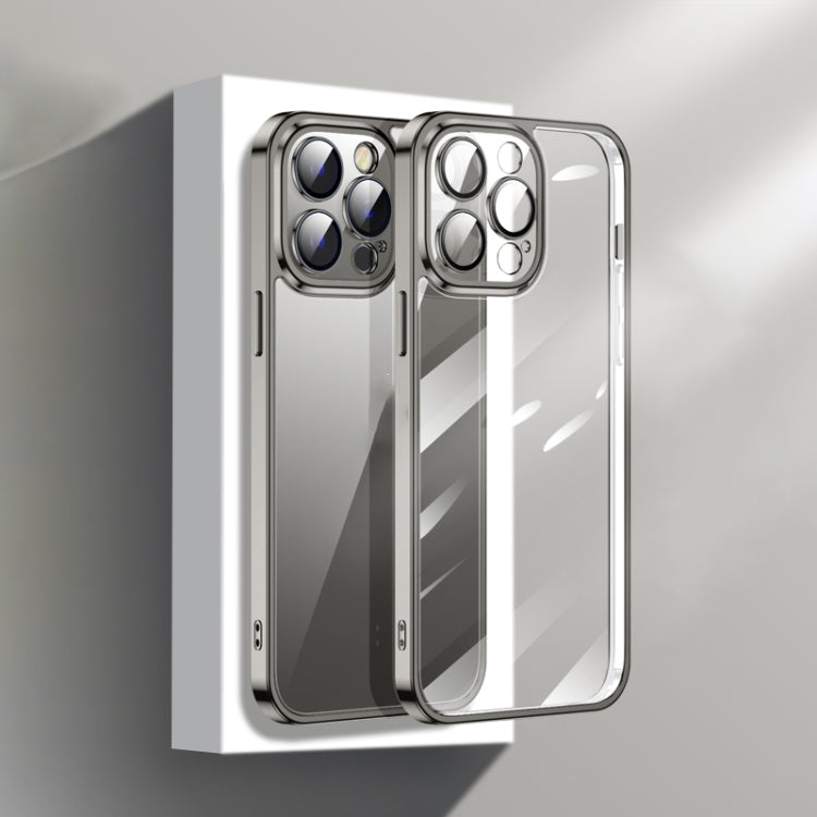 For iPhone 13 Pro Max Electroplating Glass Phone Case with Lens Film
