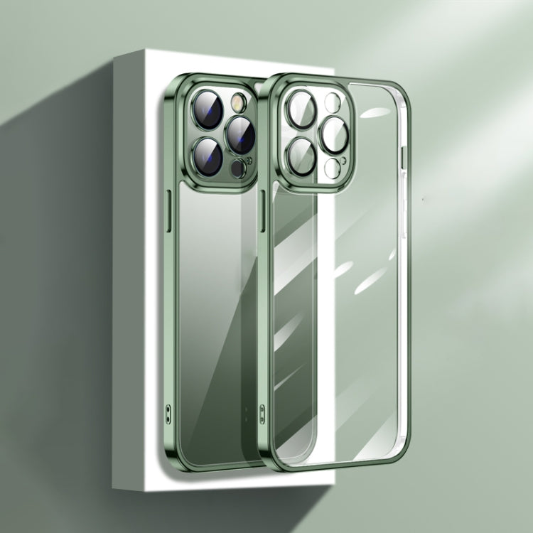 For iPhone 13 Pro Max Electroplating Glass Phone Case with Lens Film