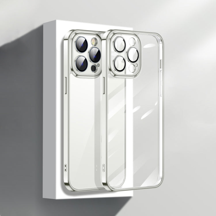 For iPhone 12 Pro Electroplating Glass Phone Case with Lens Film