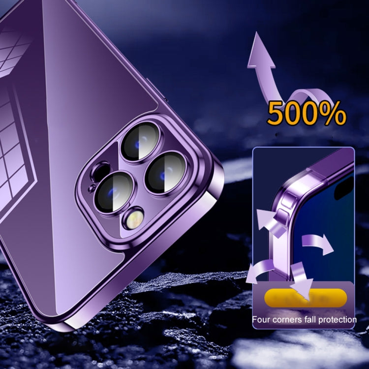 For iPhone 12 Pro Electroplating Glass Phone Case with Lens Film