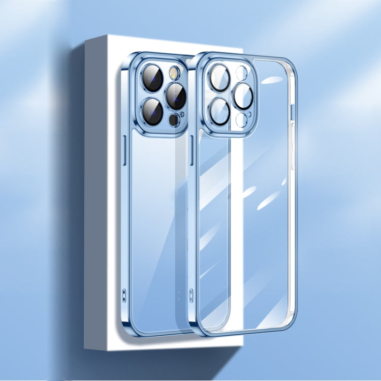 For iPhone 12 Pro Max Electroplating Glass Phone Case with Lens Film
