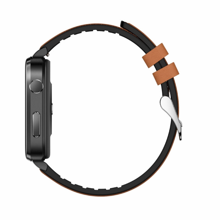 F100 1.7 inch HD Square Screen Leather Strap Smart Watch Supports Body Temperature Monitoring/Blood Oxygen Monitoring