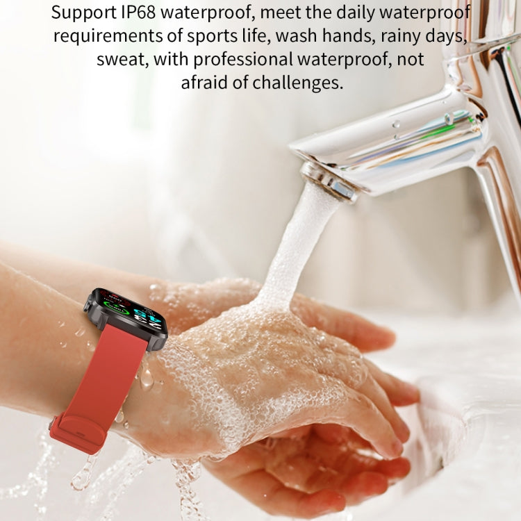 F100 1.7 inch HD Square Screen Leather Strap Smart Watch Supports Body Temperature Monitoring/Blood Oxygen Monitoring