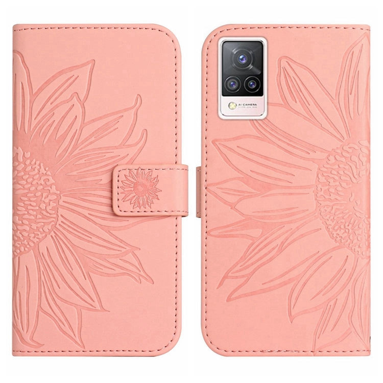 For vivo S9 Skin Feel Sun Flower Pattern Flip Leather Phone Case with Lanyard