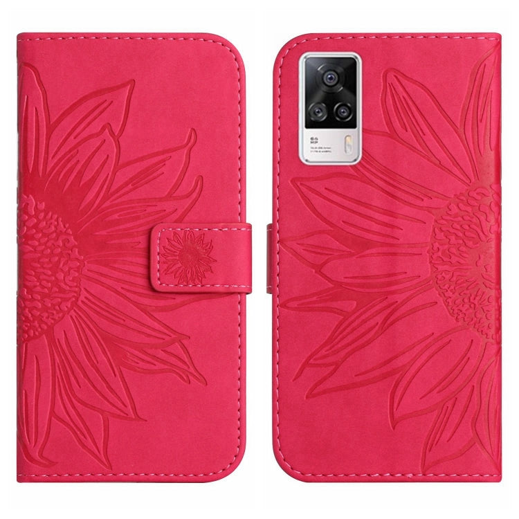 For vivo S9E Skin Feel Sun Flower Pattern Flip Leather Phone Case with Lanyard