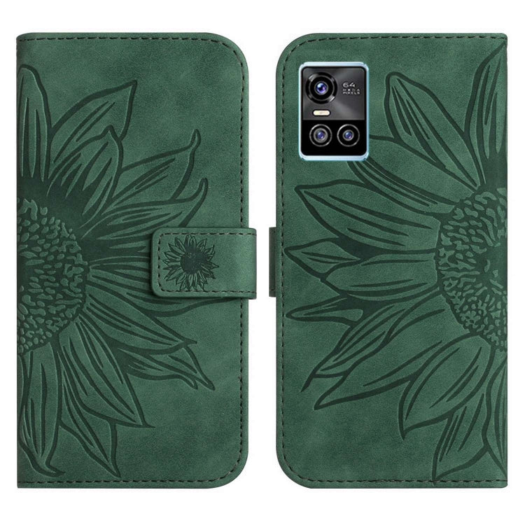 For vivo S10/S10 Pro Skin Feel Sun Flower Pattern Flip Leather Phone Case with Lanyard