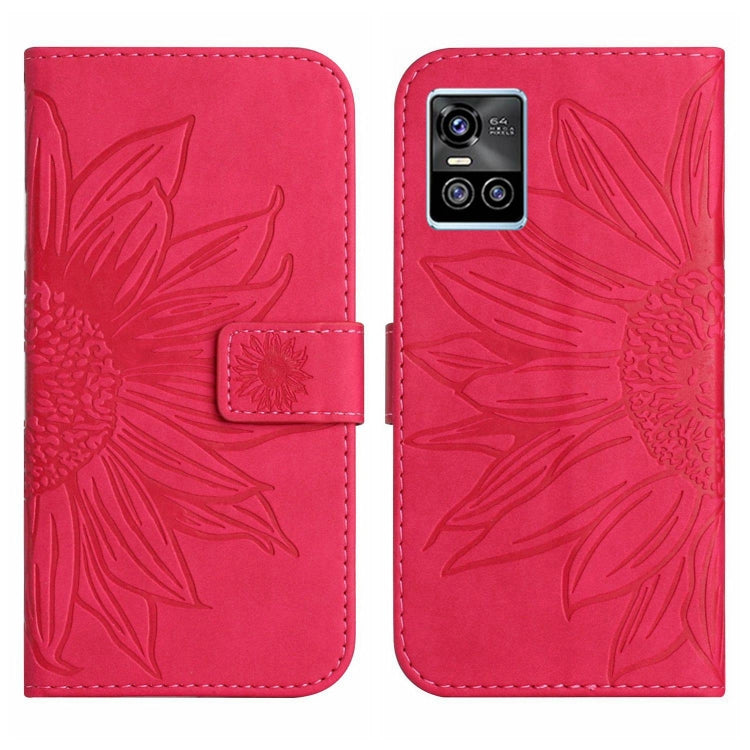 For vivo S10/S10 Pro Skin Feel Sun Flower Pattern Flip Leather Phone Case with Lanyard