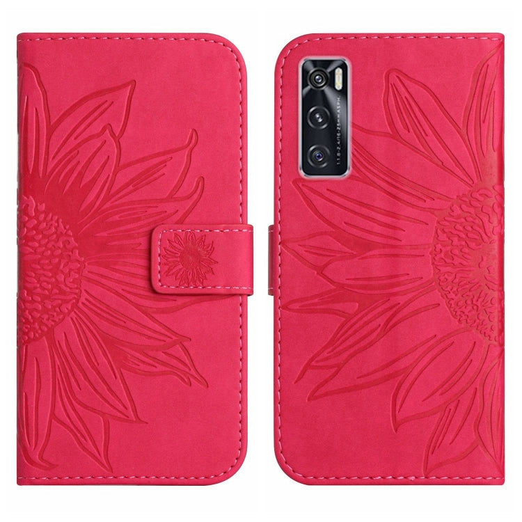 For vivo V20 SE/Y70 Skin Feel Sun Flower Pattern Flip Leather Phone Case with Lanyard
