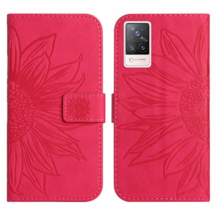 For vivo V21 4G/V21 5G Skin Feel Sun Flower Pattern Flip Leather Phone Case with Lanyard