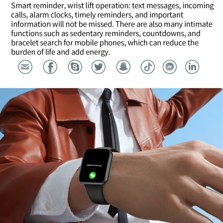 L32 1.85 inch TFT Square Screen Smart Watch Supports Heart Rate Monitoring/Blood Oxygen Monitoring