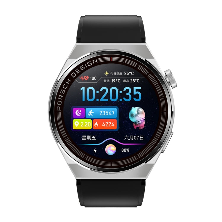 MD3MAX Porsche Ver 1.39 inch Round Screen TPU Strap Smart Watch Supports Heart Rate Monitoring/Blood Oxygen Monitoring