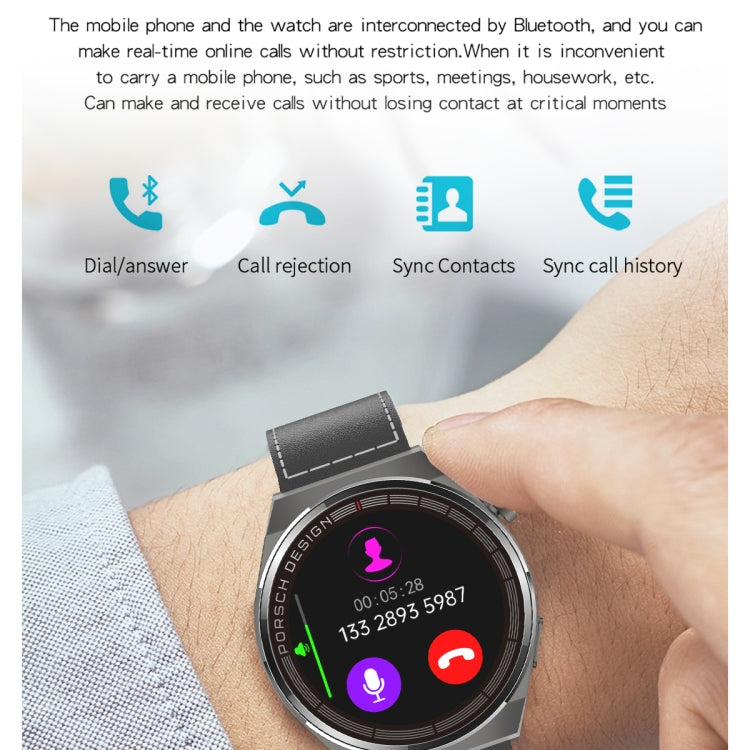 MD3MAX Porsche Ver 1.39 inch Round Screen TPU Strap Smart Watch Supports Heart Rate Monitoring/Blood Oxygen Monitoring