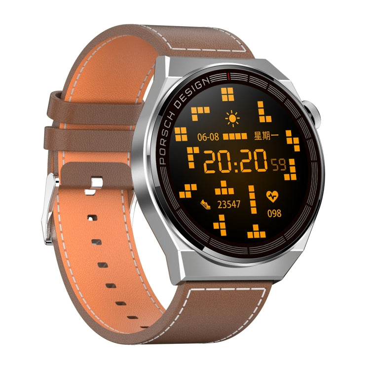 MD3MAX Porsche Ver 1.39 inch Round Screen Leather Strap Smart Watch Supports Heart Rate Monitoring/Blood Oxygen Monitoring
