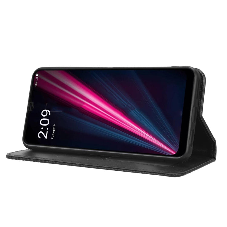 For T-Mobile Revvl 6 5G Magnetic Buckle Retro Texture Leather Phone Case