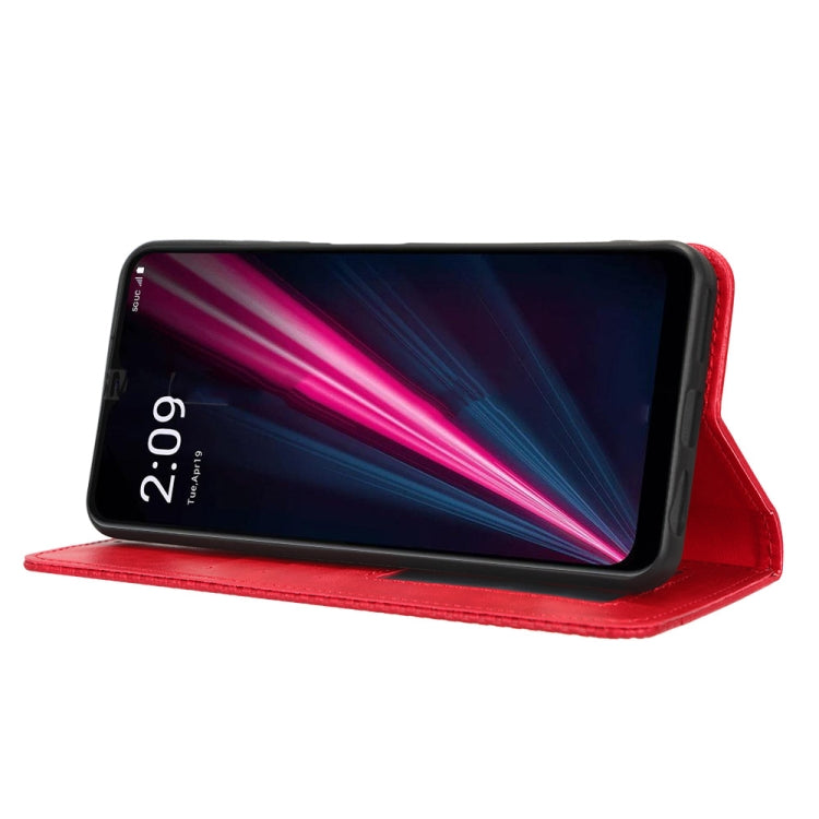 For T-Mobile Revvl 6 5G Magnetic Buckle Retro Texture Leather Phone Case
